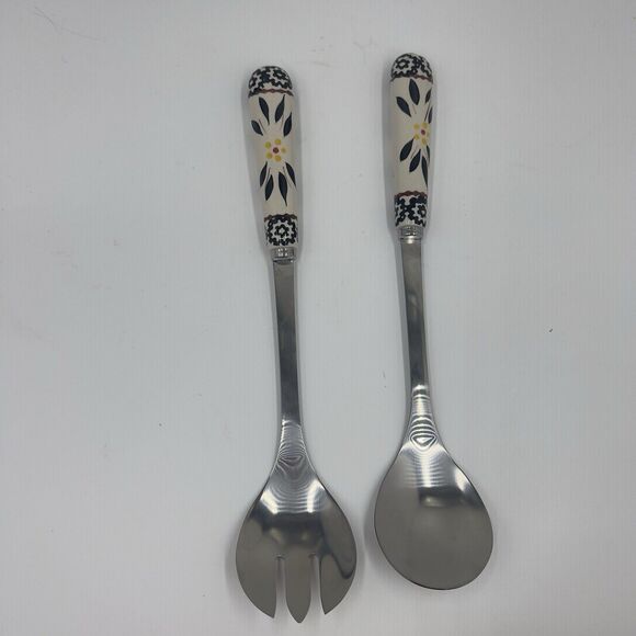 Temp-tations Salad Tongs,Serving Utensil,BLACK,Stainless Steel,Ceramic - Picture 2 of 6